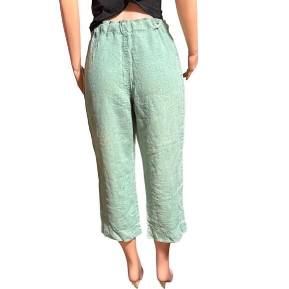 Pulp women's mid-rise Linen drawstring capris pants L - Picture 4 of 6